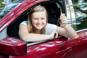 Beautiful Teen Girl with New Car