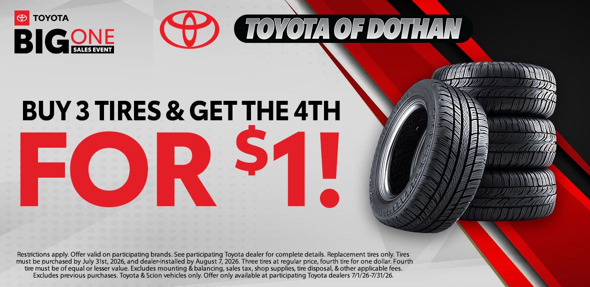 Buy 3 Tires Get 4th for $1