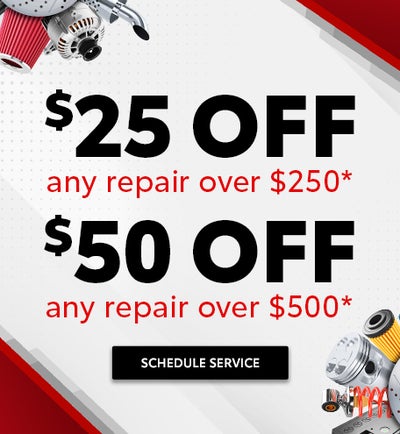 $25.00 off any repair over $250*
$50.00 off any repair over $500*