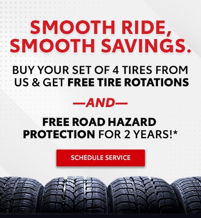 Buy set of four tires and get free tire rotations